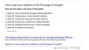 Neil Patel Featured Snippet Posting